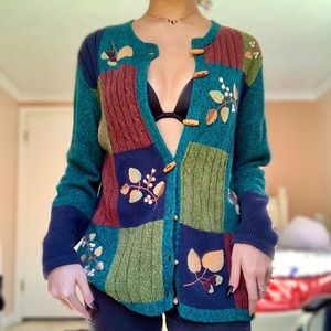 beautiful vintage patchwork cardigan!